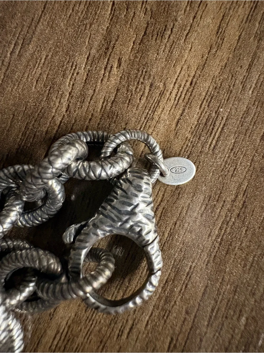 Silver 925 Chain Bracelet with Coin Charm - Picture 5 of 6